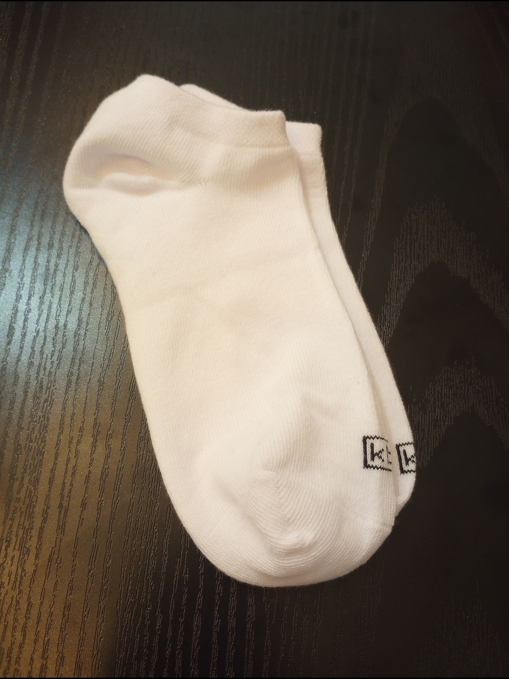 KB White Low-Cut Ankle Cotton Socks